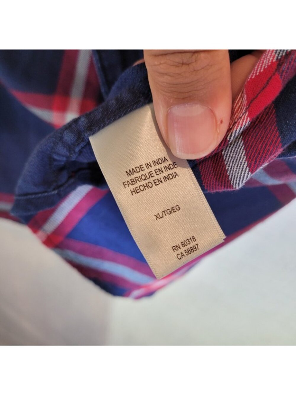 Lucky Brand Button Up Shirt Mens XL Blue Plaid Slim Fit Saturday Stretch - Picture 7 of 9